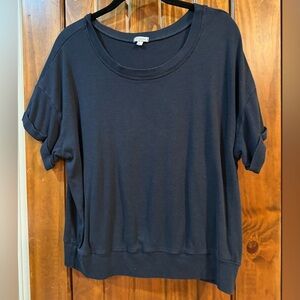 PJ Harlow Navy Short Sleeve Crewneck Top